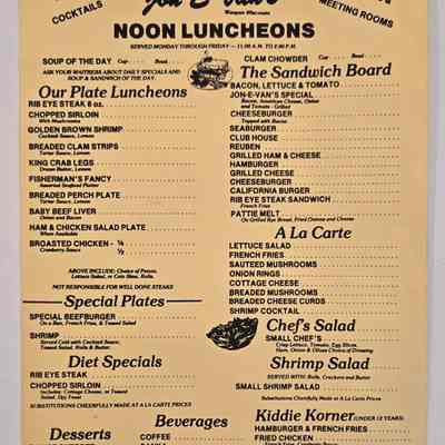 Menu, Jon E. Van's