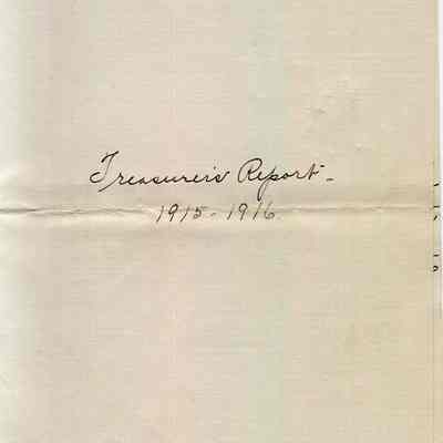 Philharmonic, Music Club, Treasurer's Report, 1926-1927