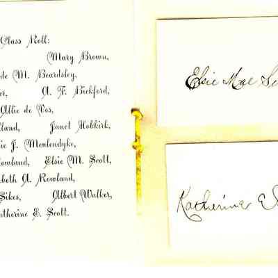 1897 Class Roll- 2 hand written name tags.