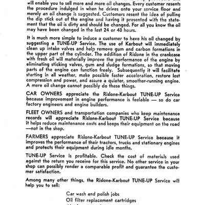 Official Tune-up Service manual for Rislone.