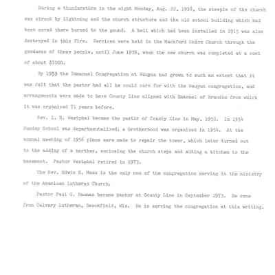 Historcal info on Immanuel Lutheran cont.'