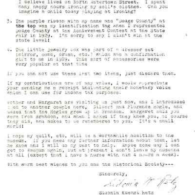 Letter-Sidonia to Margaret