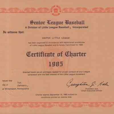 Charter, 1985 Senior League