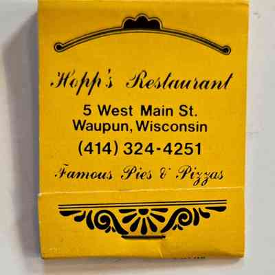 Matchbook, Hopp's Restaurant