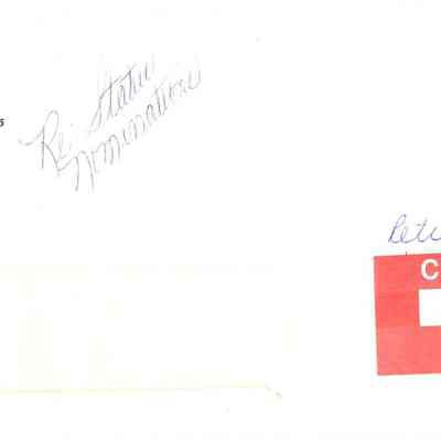 Envelope for nomination letter - Certified Mail