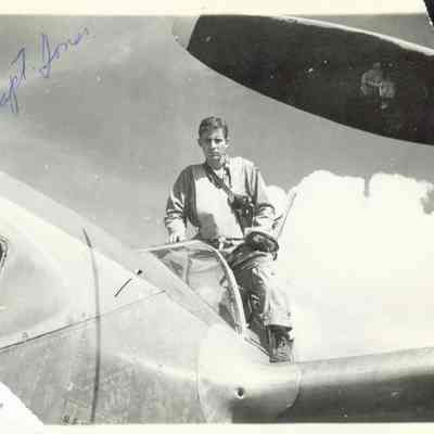 Captain Jones and his airplane. Next picture is of his plane and he crashed and was killed.