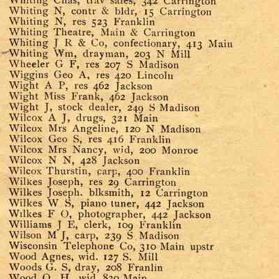 Waupun Directory 1898