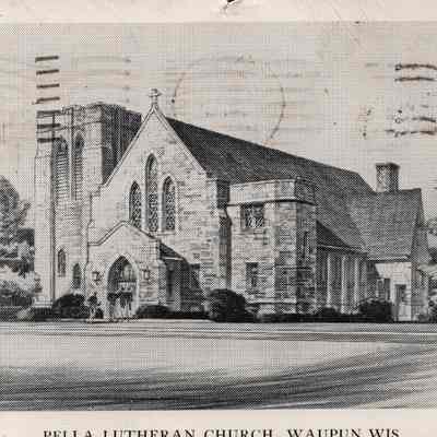 Postcard, Church, Pella Lutheran