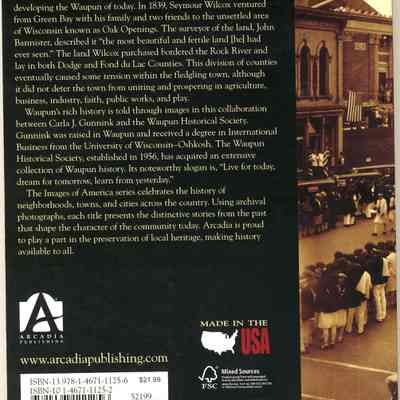 Back cover of book on Waupun