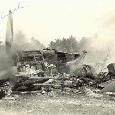 The crash of Captain Jones's plane. He was killed in this crash. WWII