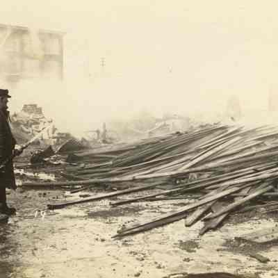 Postcard, Shaler, C.A. Shaler Company Fire.