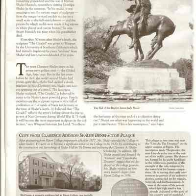 Shaler Addison Clarence, Sculptures