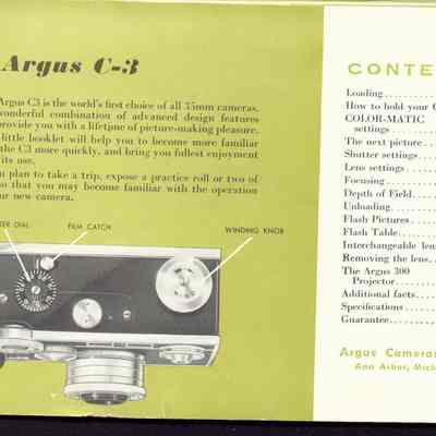 Instruction Booklet Argus C-3