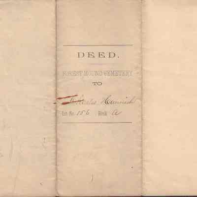 DEED - Forest Mound Cemetery to Charles Hannish