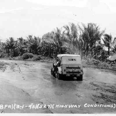 A picture of the highway conditions. Apparently after a rain.