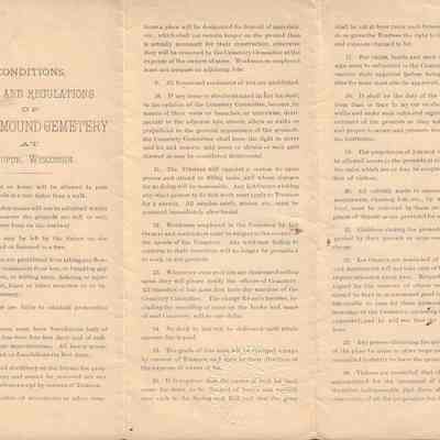 Conditions, Rules and Regulations of Forest Mound Cemetery