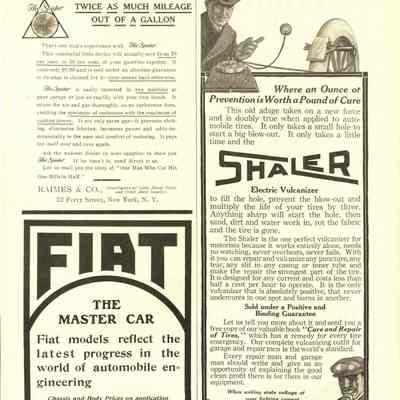 Advertisement, Shaler, Electric Vulcanizer, The Horseless Age, 1910