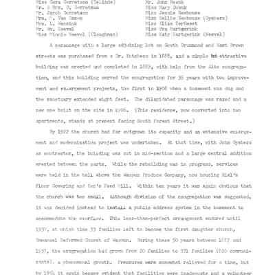 Page 2 of info on First Reformed Church of Waupun