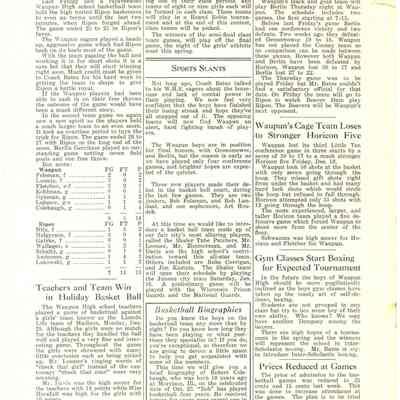 Page 3 of Waupun School News paper 1937