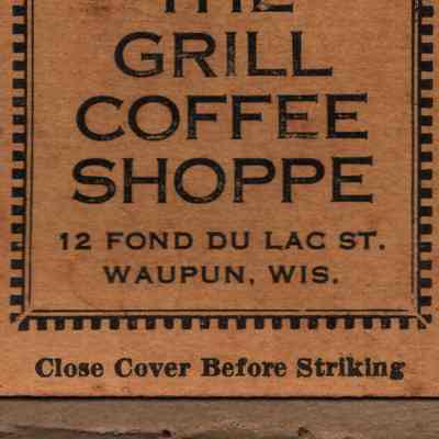 Matchbook, The Grill Coffee Shoppe