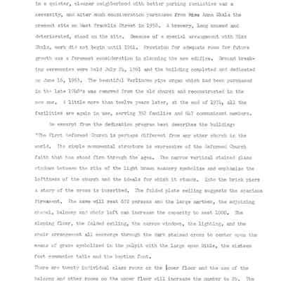 Page 3 of info on First Reformed Church of Waupun