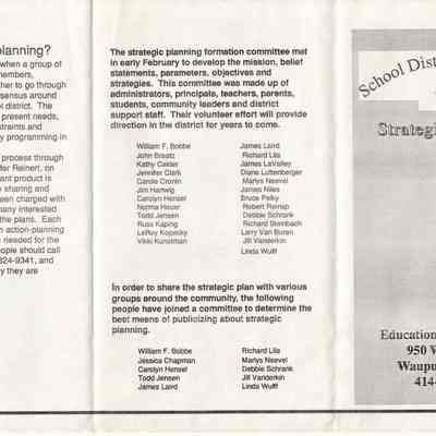 Waupun School District "Strategic Planning" (1992)