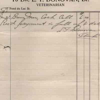 Donovan, L. T., Veterinarian, Statement