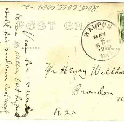 Message side of photo postcard -1910