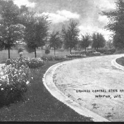 Postcard, Central State, Drive Entrance