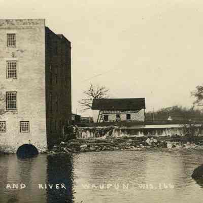 Postcard, Fishing below the Mill Pond and Canning Factory