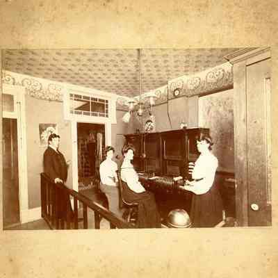 Photo of early Telephone Office of Waupun