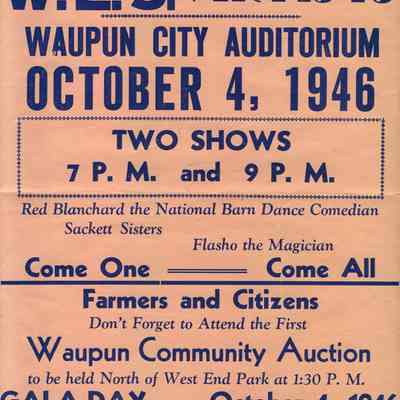 Waupun City Auditorium, October 4, 1946