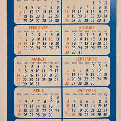 Calendar, Cy's Repair Shop, 1971