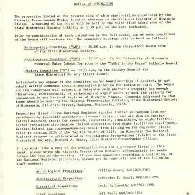 Notice of Nomination