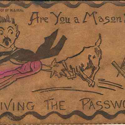 Masonic soft Leather Postcard
