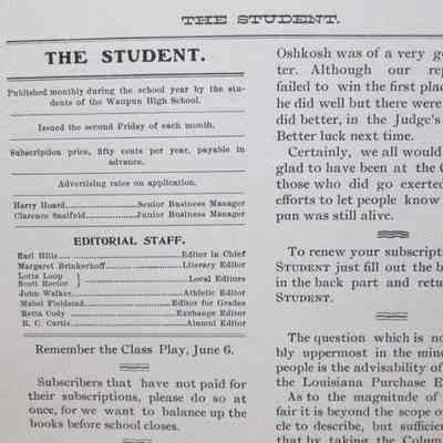 The Student vol1 #9: Origformat: Other