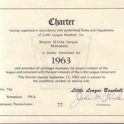 Charter, 1963 Little League