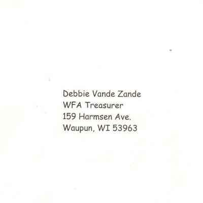 Waupun Fine Arts return envelope
