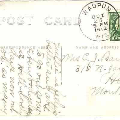 Back of photo postcard of J.S. Morris Carriage Co.