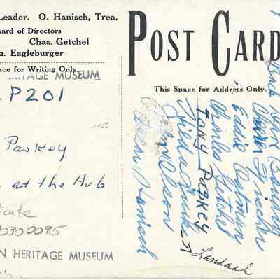 back of postcard, names written: Origformat: Print-Photographic