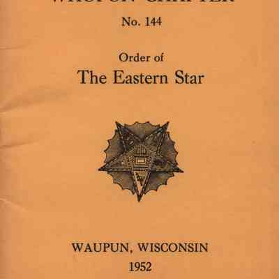 Program, Order of Eastern Star, Waupun Chapter #144, 1952