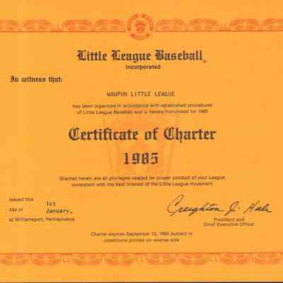 Charter, 1985 Little League