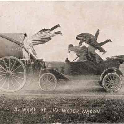 Postcard Beware of the Water Wagon