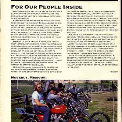 Bikers visit the Waupun Correctional Institution.