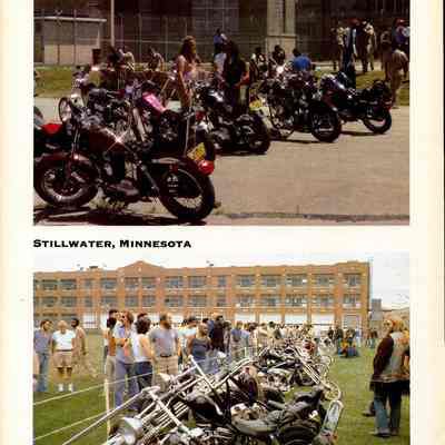 Bikers visit the Waupun Correctional Institution.
