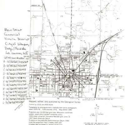 Map with coordinates of Historic district