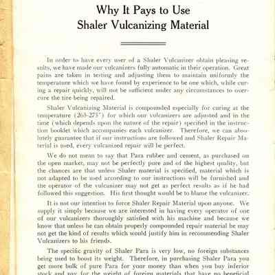 Shaler advertising booklet.