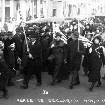 Postcard, Parade, WWI, Peace is Declared, November 11, 1918, #35
