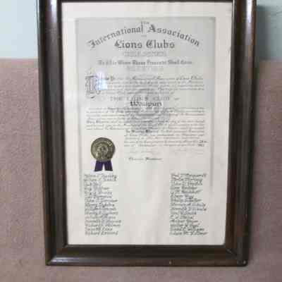 Charter, Waupun Lions Club, 1962
