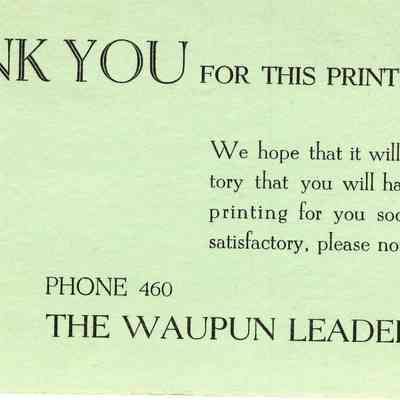 Announcement - THANK YOU - Waupun Leader-News